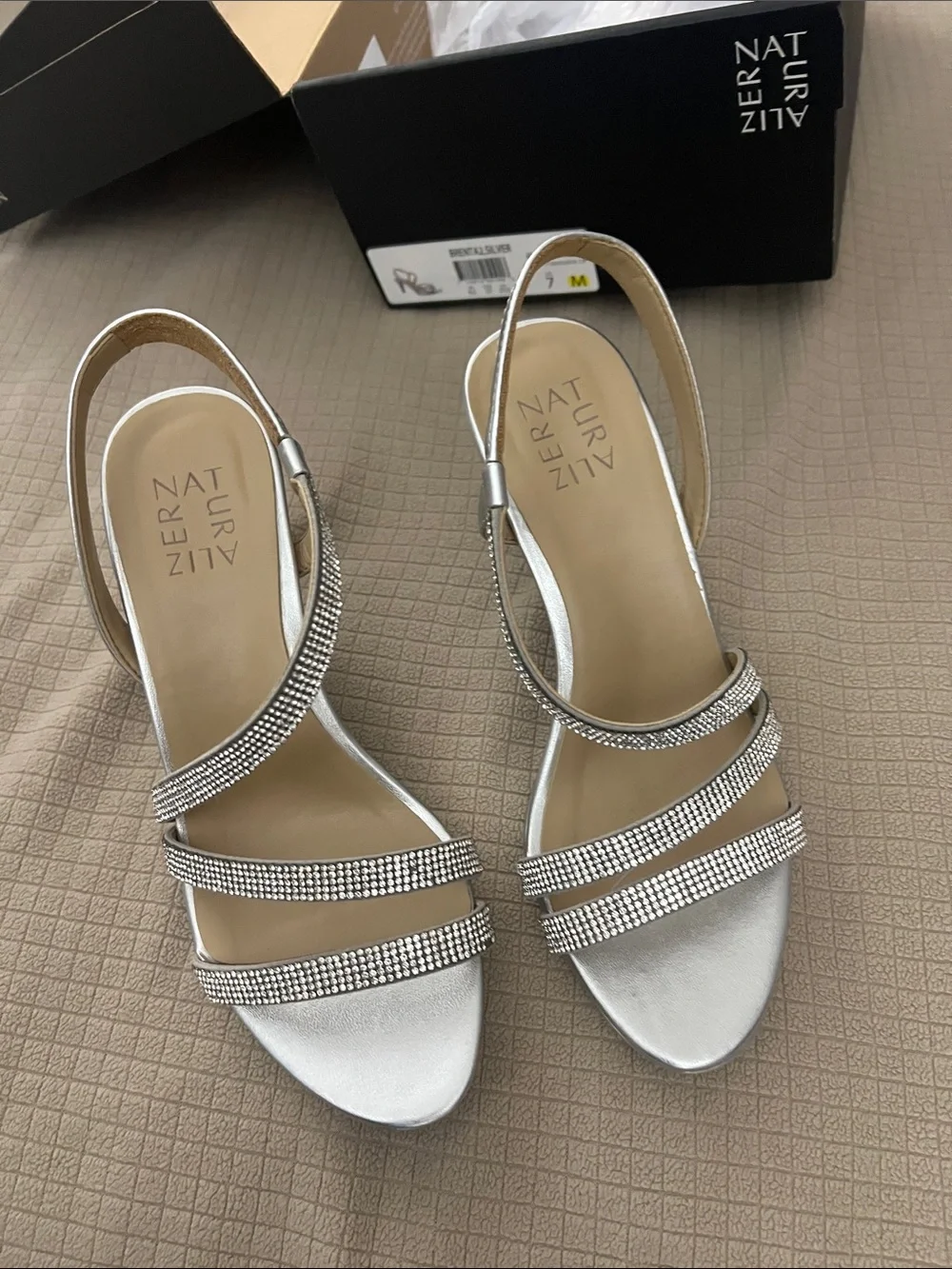 Naturalizer Silver Rhinestone Slingback Heel. Worn once.